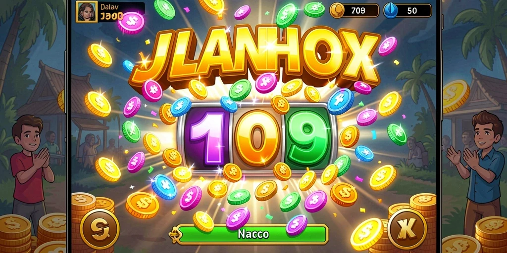 Gambaran layar utama permainan dengan karakter yang colorful.